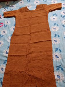 Mustard Brownish Kurti with Decorative Trim