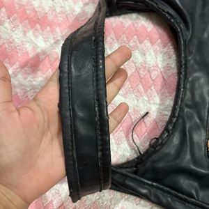 Black Leather Shoulder Bag