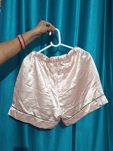 Pink Satin Pajama Shorts