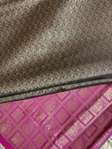 Black And Pink Tussar Silk Saree