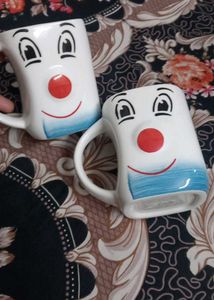 Clown Face Coffee Mugs - Set of 2