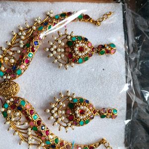 Zaveri Pearls Necklace With Earrings