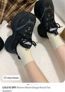 Black Chunky Platform Sneakers