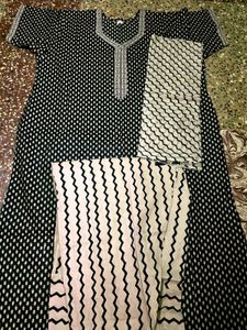 Black & White Kurta Set woman