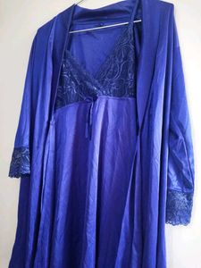 Lace Trim Nightie with robe