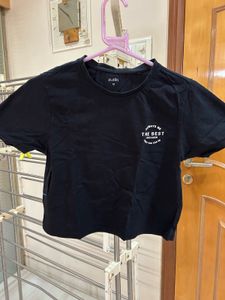 Zudio Black Graphic T-shirt