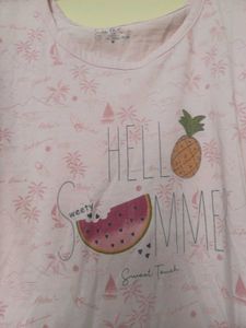 Pink Summer Print T-Shirt