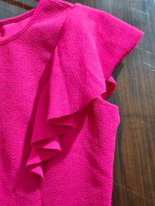 Pink Ruffle Sleeve Top