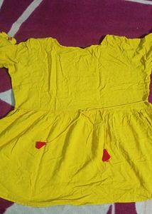 Mustard Yellow Embroidered Cotton Top
