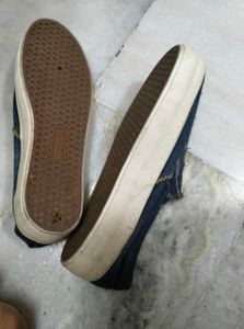 Blue Denim Slip-on Sneakers