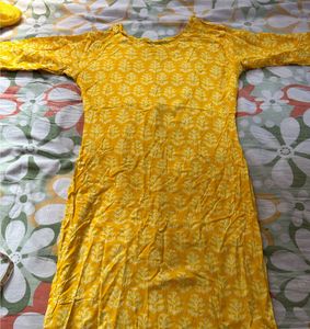 Yellow Cotton Kurta &amp; Pant