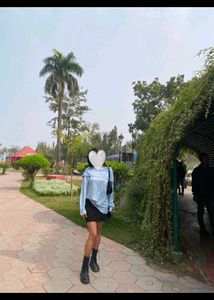 Elegant blue Off Shoulder Top