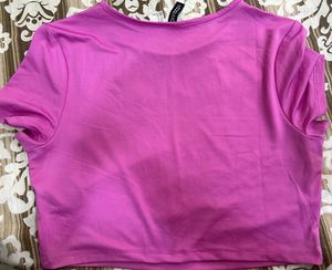 H&amp;m Pink Stone Crop Top