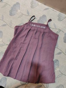 Mauve Pleated Tank Top