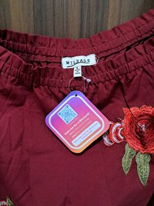 Off Shoulder Applique Work Top