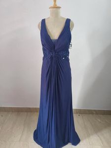 Elegant Navy Blue Embellished Formal Gown
