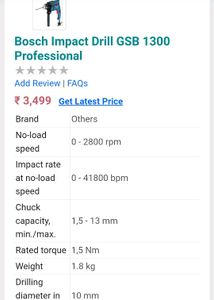 Bosch Gsb 1300 Impact Drill