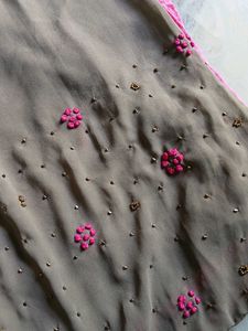 Womans Pretty Stone Kurta Set With Shall