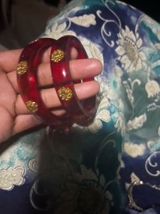 Red  plastic  bangles