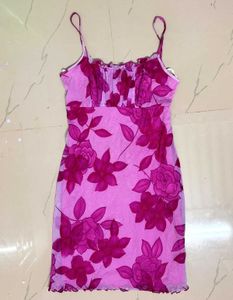 Pink Floral Y2K Dress