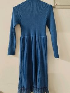 Blue Knit Midi Dress