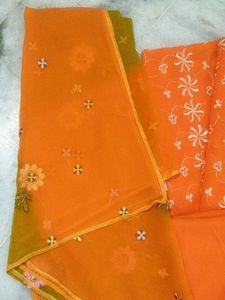 Radiant Rust Embroidered Unstitched Suit Set