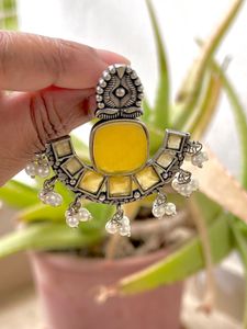 Silver Replica Monalisa Stone Earring