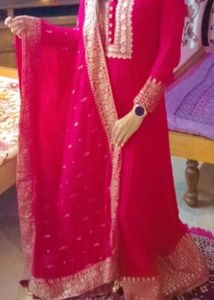Rose Pink Flare Suit With Dupatta