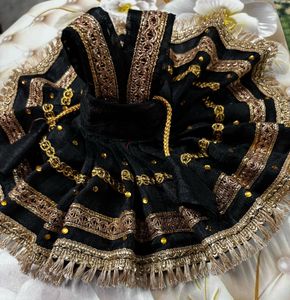 Krishna Dress fabric chandri cotton colour black