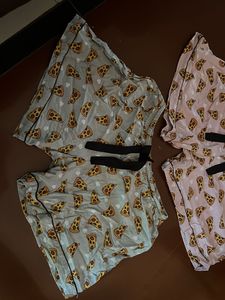 Pizza Print Pajama Shorts