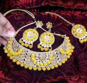 Yellow Indian Jewelry Set