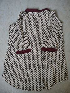 Women&#39;s Printed Top White And Maroon/Short Kurti