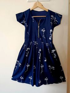 Blue And White Short Party Dress