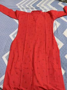 Red Printed Kurta