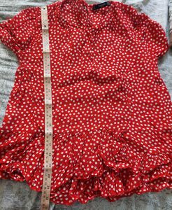 Red Polka Dot Top from Mango, size US 6