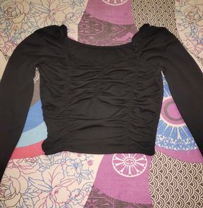 Beautiful Black Crop Top With Full Sleeves