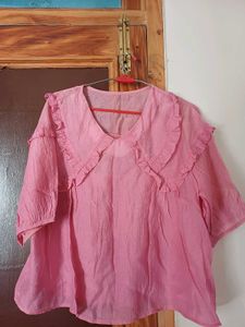 Pink Ruffle Blouse