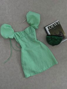 ZARA - Gingham Green Plaid Puff Sleeves Dress 💚🌴