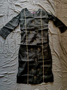 Elegant Black Kurta with handwork