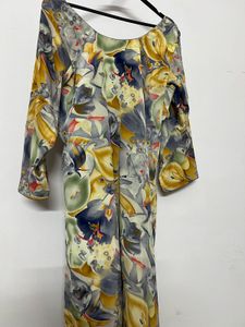 Floral Print Midi Kurta Salwar Dupatta Set