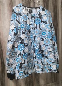 Floral Blue Shirt Women