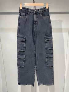 Grey Wash Cargo Jeans