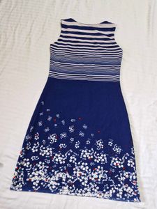 Striped &amp; Floral Sleeveless Dress