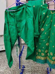 Green Embroidered Kurta Set