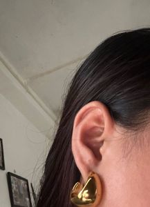 Gold Geometric Dangle Hoop Earrings