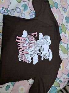 Brown Graphic Printed Tee
