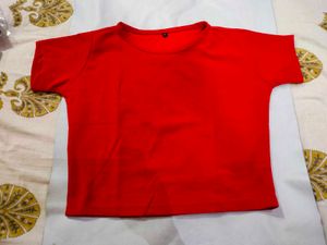 A Bright Red Crop Top (Boxy Fit)