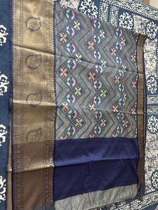 Banarasi Blue Saree With Zari Work
