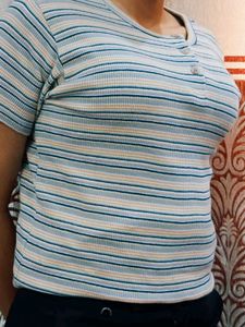 Striped Ribbed Top