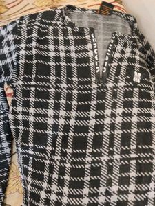 Black &amp; White Plaid Top